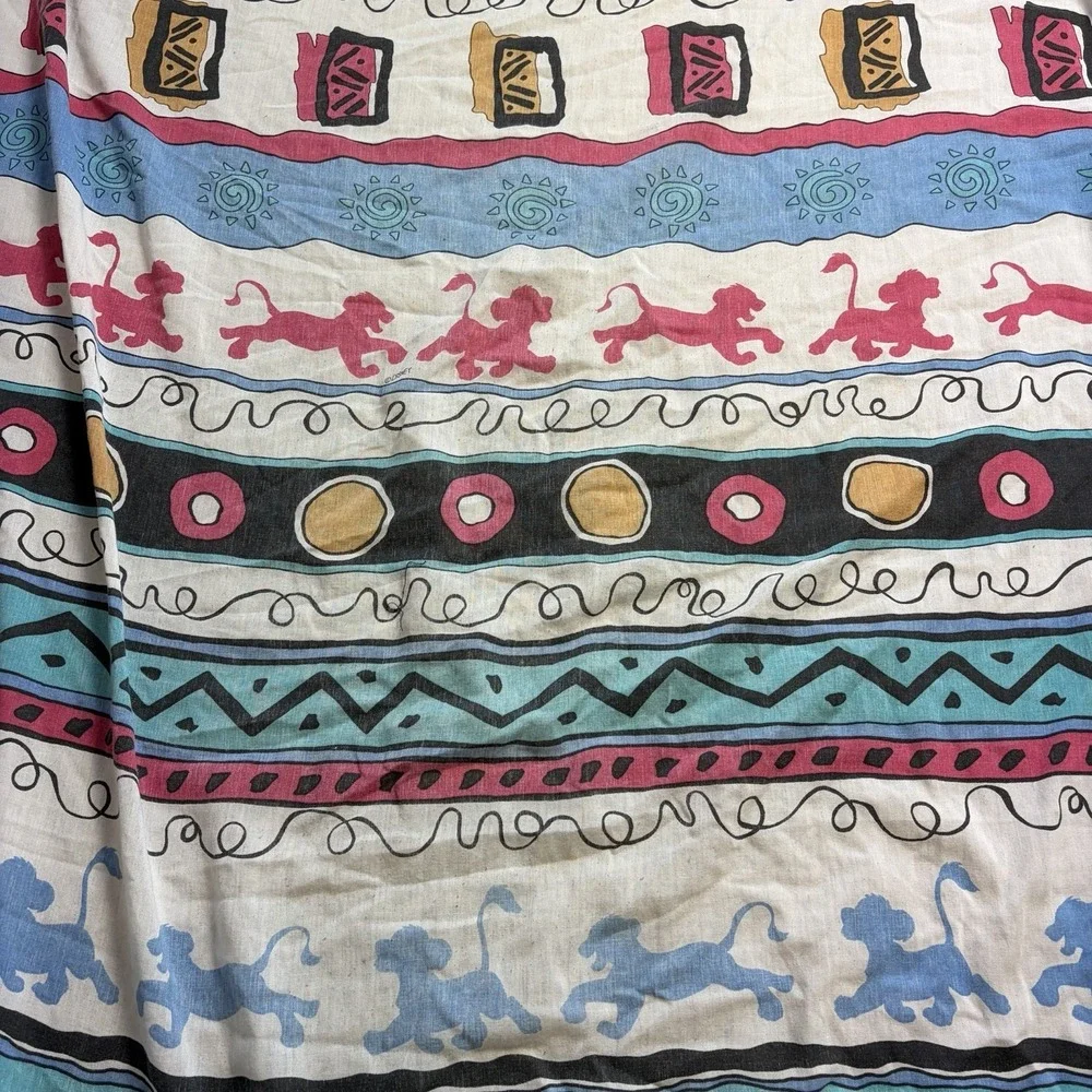 Vintage 90's Disney Lion King Twin Fitted Sheet Made in USA Simba